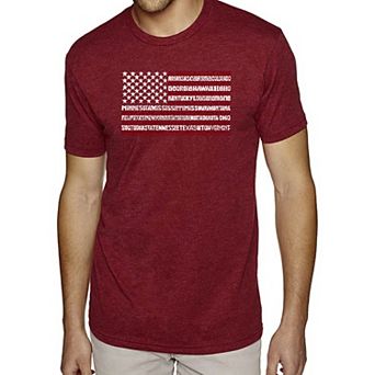 50 States USA Flag - Men's Premium Blend Word Art T-Shirt