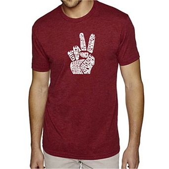 PEACE FINGERS - Men's Premium Blend Word Art T-Shirt