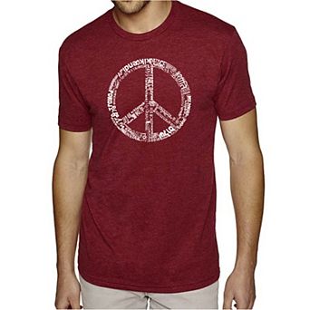 THE WORD PEACE IN 77 LANGUAGES - Men's Premium Blend Word Art T-Shirt