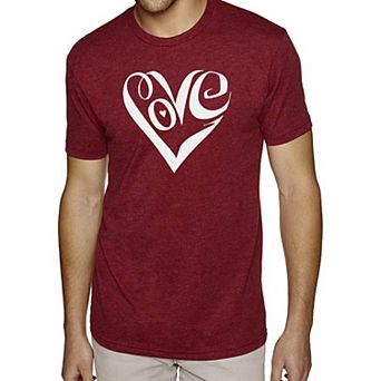 Script Love Heart - Men's Premium Blend Word Art T-Shirt