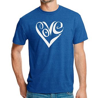 Script Love Heart - Men's Premium Blend Word Art T-Shirt