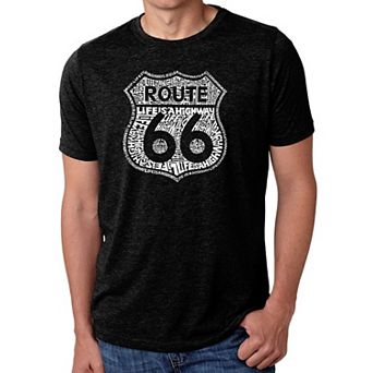 Route 66 - Life is a Highway - Men's Premium Blend Word Art T-Shirt
