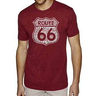Route 66 - Life is a Highway - Men's Premium Blend Word Art T-Shirt