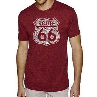 Route 66 - Life is a Highway - Men's Premium Blend Word Art T-Shirt