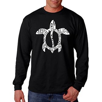Honu Turtle - Hawaiian Islands - Men's Word Art Long Sleeve T-shirt