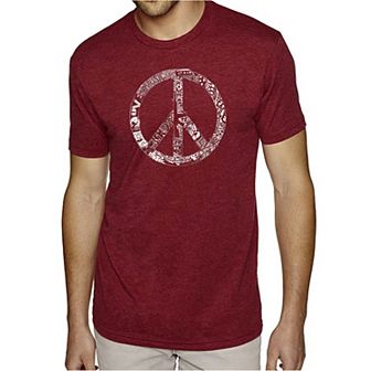 PEACE, LOVE, & MUSIC - Men's Premium Blend Word Art T-Shirt