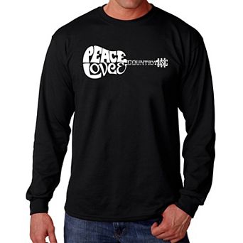 Peace Love Country - Men's Word Art Long Sleeve T-shirt