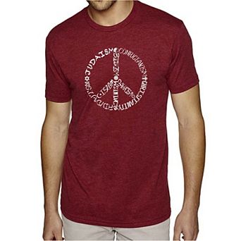 Different Faiths peace sign - Men's Premium Blend Word Art T-Shirt