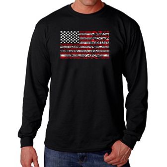 Fireworks American Flag - Men's Word Art Long Sleeve T-shirt