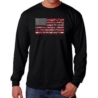 Fireworks American Flag - Men's Word Art Long Sleeve T-shirt
