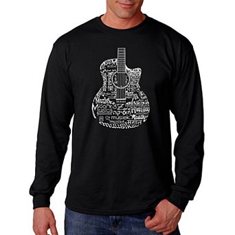 Languages Guitar - Men's Word Art Long Sleeve T-shirt