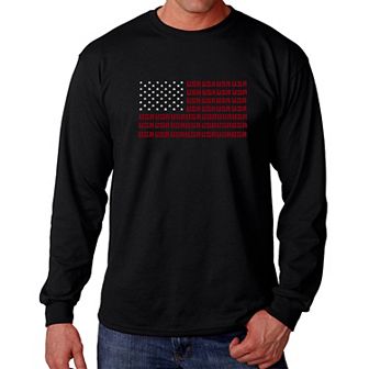 USA Flag - Men's Word Art Long Sleeve T-shirt
