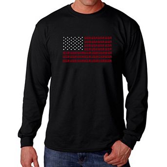 USA Flag - Men's Word Art Long Sleeve T-shirt