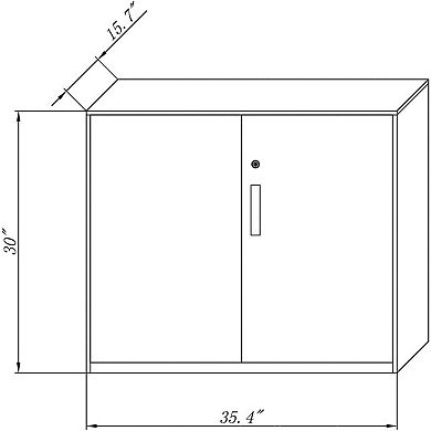 MECOLOR 35.4 in. Metal Office File Cabinet with Door and Lock for Office, School & Home