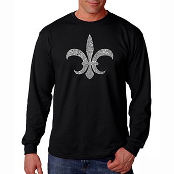 FLEUR DE LIS - POPULAR LOUISIANA CITIES - Men's Word Art Long Sleeve T-shirt