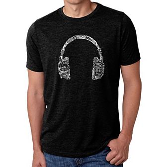 HEADPHONES - LANGUAGES - Men's Premium Blend Word Art T-Shirt
