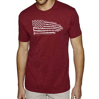 Pledge of Allegiance Flag - Men's Premium Blend Word Art T-Shirt