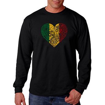 One Love Heart - Men's Word Art Long Sleeve T-shirt