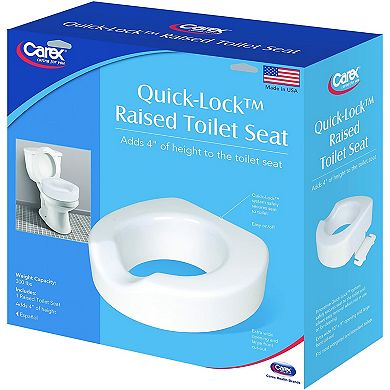 Carex Slip-Resistant 4 Inch Toilet Seat Riser With Quick-Lock and 300 Pound Weight Capacity
