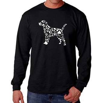 Dog Paw Prints - Men's Word Art Long Sleeve T-shirt