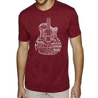 Languages Guitar - Men's Premium Blend Word Art T-Shirt