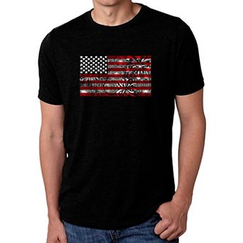 Fireworks American Flag - Men's Premium Blend Word Art T-Shirt