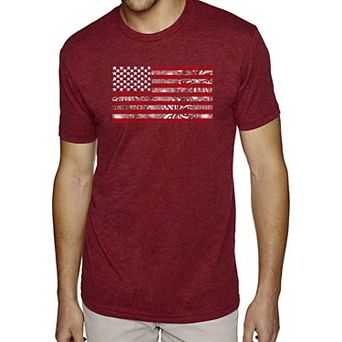 Fireworks American Flag - Men's Premium Blend Word Art T-Shirt