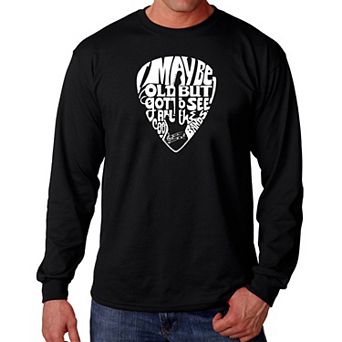 Guitar Pick - Men's Word Art Long Sleeve T-shirt