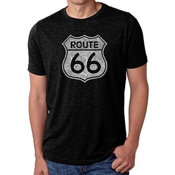 CITIES ALONG THE LEGENDARY ROUTE 66 - Men's Premium Blend Word Art T-Shirt