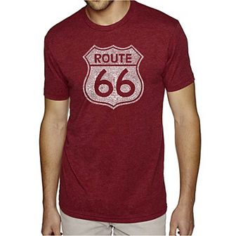 CITIES ALONG THE LEGENDARY ROUTE 66 - Men's Premium Blend Word Art T-Shirt