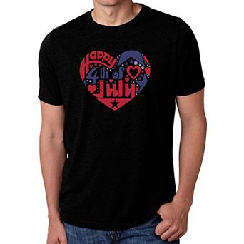 July 4th Heart - Men's Premium Blend Word Art T-Shirt