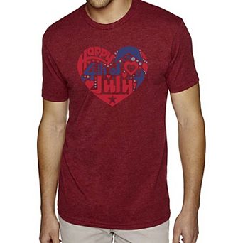 July 4th Heart - Men's Premium Blend Word Art T-Shirt