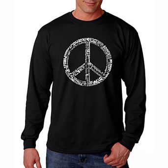 THE WORD PEACE IN 77 LANGUAGES - Men's Word Art Long Sleeve T-shirt