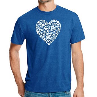 Paw Prints Heart - Men's Premium Blend Word Art T-Shirt