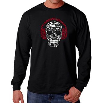 Music Notes Skull - Men's Word Art Long Sleeve T-shirt