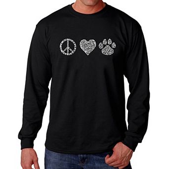 Peace Love Cats - Men's Word Art Long Sleeve T-shirt