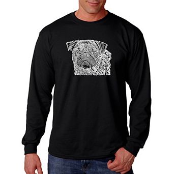 Pug Face - Men's Word Art Long Sleeve T-shirt