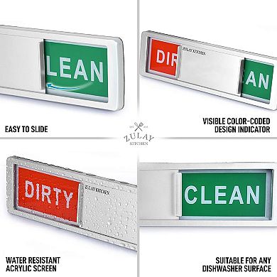 Dishwasher Clean Dirty Magnet Sign for Stainless Steel and Other Magnetic Surfaces