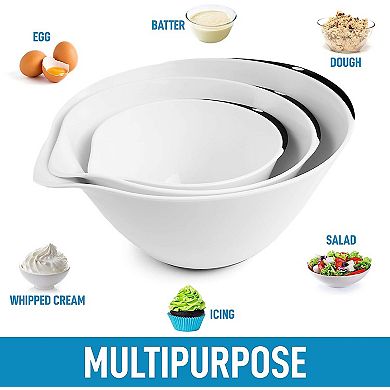 Zulay Kitchen 3 Piece Mixing Bowl Set