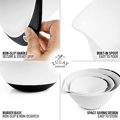 Zulay Kitchen 3 Piece Mixing Bowl Set