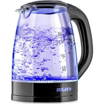 Zulay Kitchen 1.7L Glass Electric Kettle with Blue LED Light