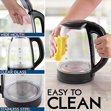 Zulay Kitchen 1.7L Glass Electric Kettle with Blue LED Light