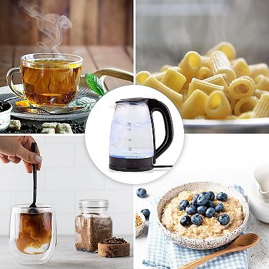 Zulay Kitchen 1.7L Glass Electric Kettle with Blue LED Light