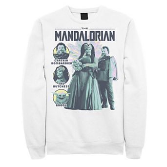 Men's Star Wars The Mandalorian Captain Bombardier Dutchess Grogu Fleece Sweatshirt