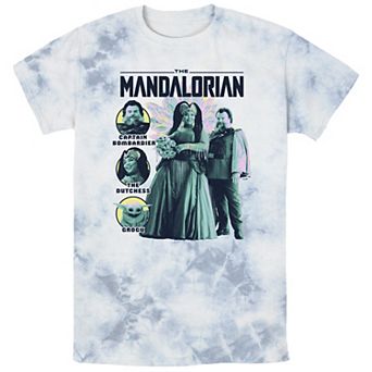 Men's Star Wars The Mandalorian Captain Bombardier Dutchess Grogu Graphic Tee