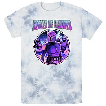 Men's Star Wars The Mandalorian Bo-Katan Heroes of Nevarro Neon Circle Bombard Wash Graphic Tee
