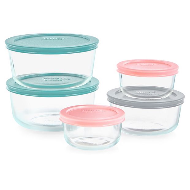 Pyrex 10-Piece Ultimate Food Storage Set, White/Clear