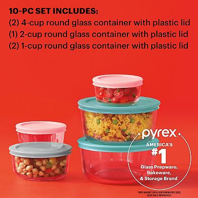 Pyrex Simply Store 10-piece Glass Storage Set with Lids