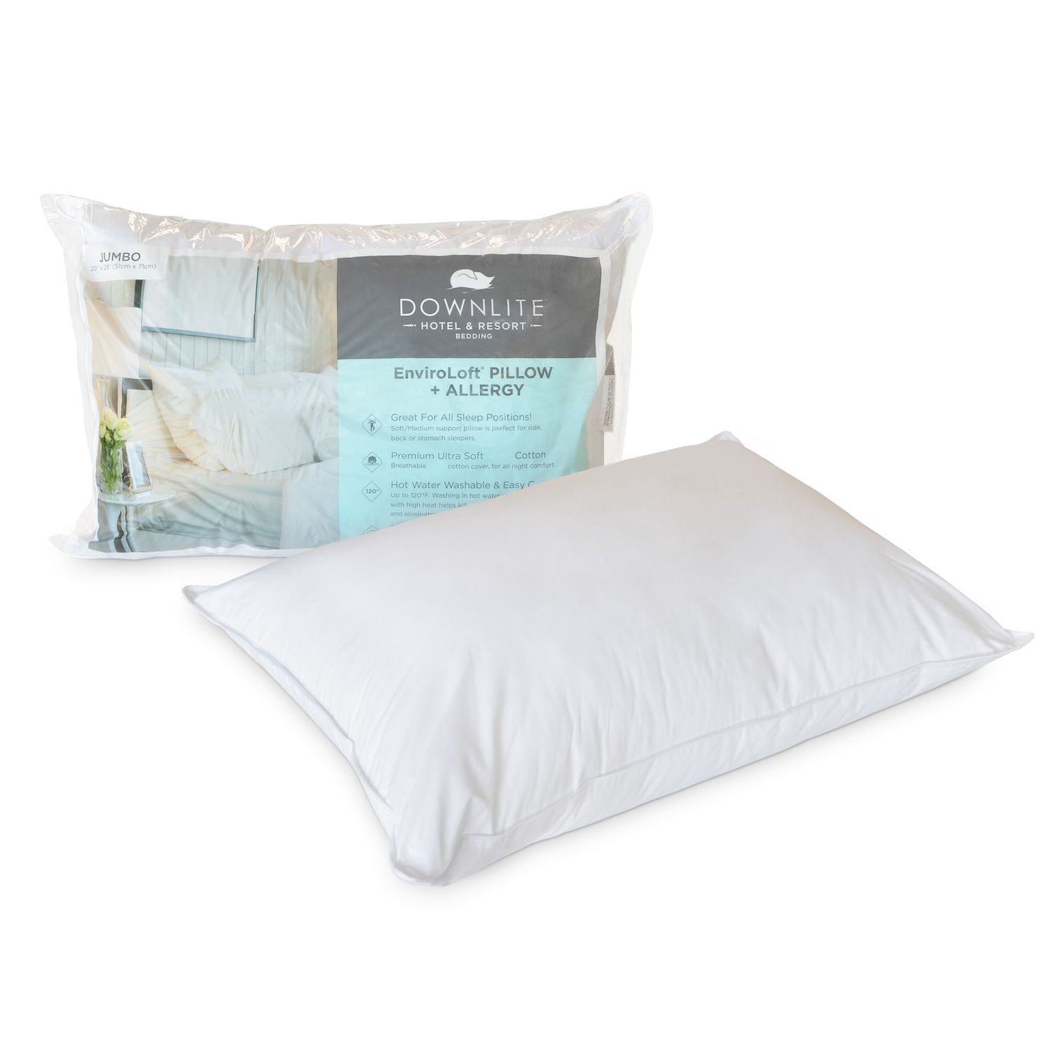 Downlite hotel & resort european white goose down outlet pillow collection