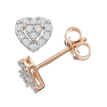 Diamond Brilliance 1/4 Carat T.W. Lab-Created Diamond Heart Earrings